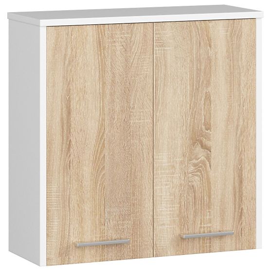 FÜGGŐS SZEKRÉNY 60 cm SZÉLES FIN 2D FEHÉR / SONOMA