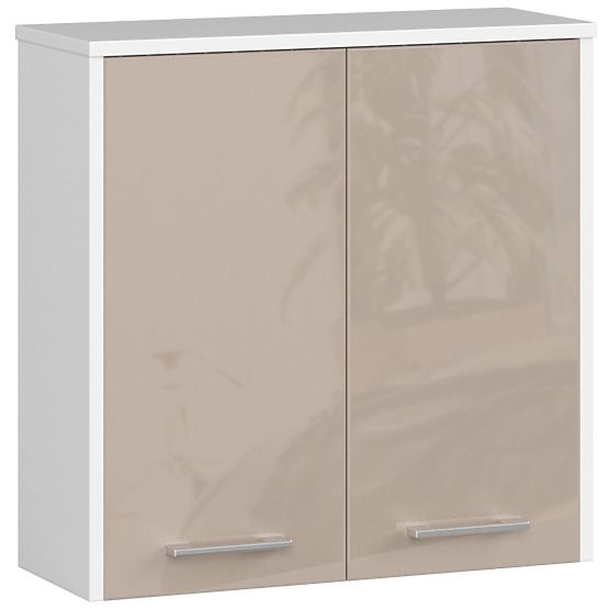 Függőszekrény W 60 cm FIN 2D - fehér-cappuccino fényes