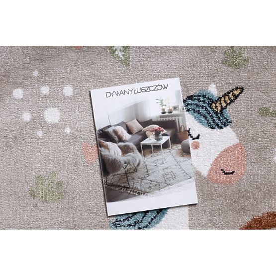 FUN Sweety szőnyeg gyerekeknek, egyszarvú, szivárvány bézs