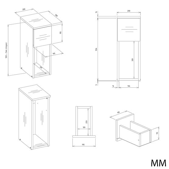 GALAX 20/1S ÉJJELISZEKRÉNY FEHÉR-ARTISAN