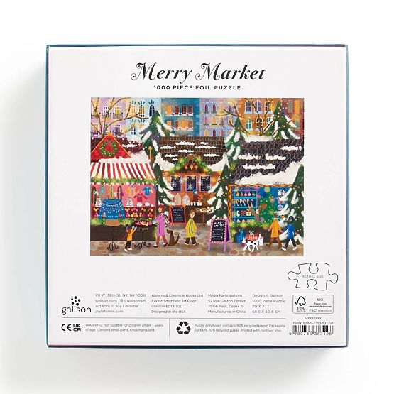 Galison Fólia puzzle Joy Laforme Karácsonyi vásár 1000 darab