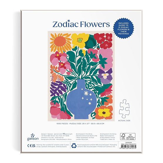 Galison Puzzle Állatövi Virágok 1000 Darabos