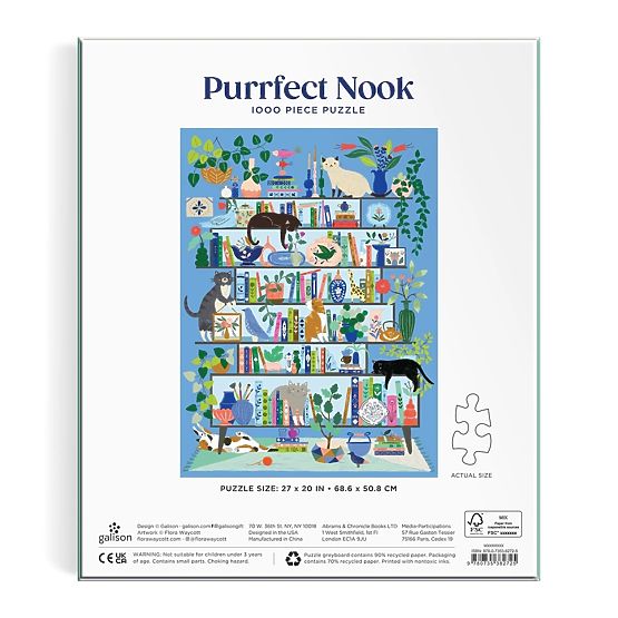 Galison Puzzle Macskás Könyvtár 1000 darabos