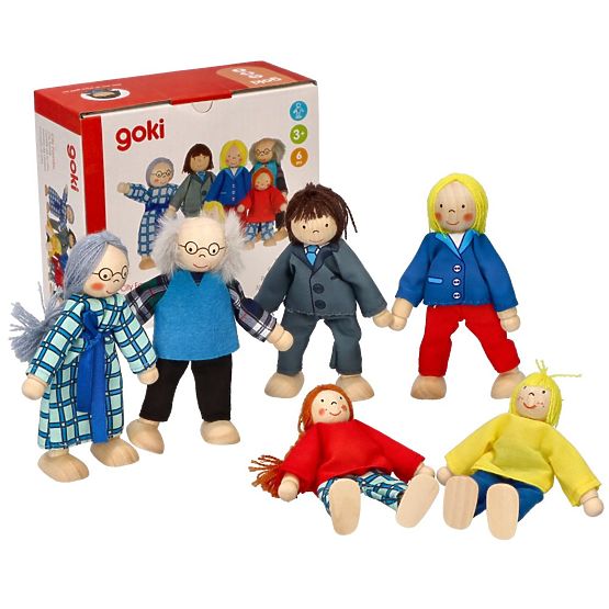 GOKI Család - fa babák házikóba