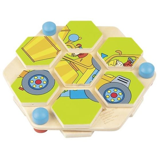 Goki hatszögletű puzzle járművek