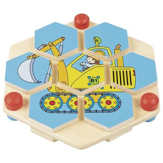 Goki hatszögletű puzzle járművek