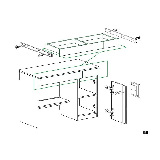 Íróasztal Gumi- fehér / antracit