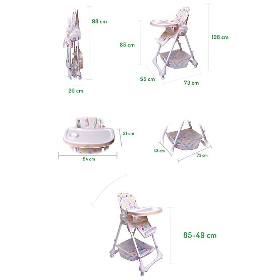 Gyerek etetőszék / pihenőszék - pöttyök