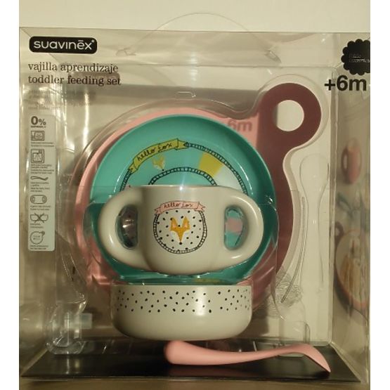 Gyerek étkező készlet Hello Fox - SUAVINEX