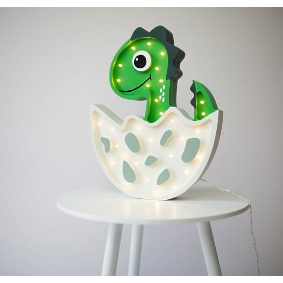 Gyerek fa lámpa LED lámpa Dino - zöld