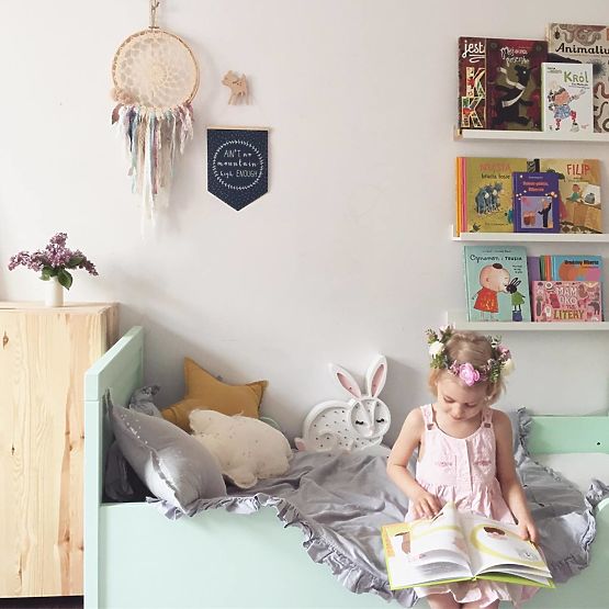 Gyerek fa lámpa nyuszi lány - fehér