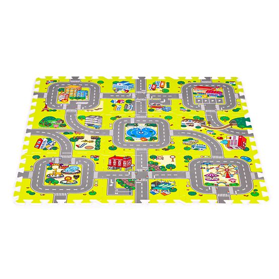 Gyerek habszivacs játszószőnyeg város 9 darab 90,5x90,5 cm IPLAY