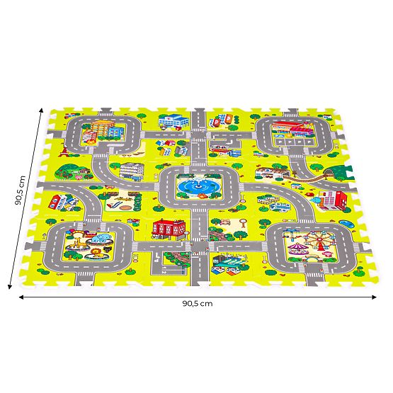 Gyerek habszivacs játszószőnyeg város 9 darab 90,5x90,5 cm IPLAY