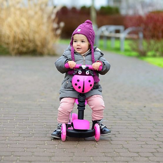Gyerek pushbike és robogó Katicabogár - rózsaszín