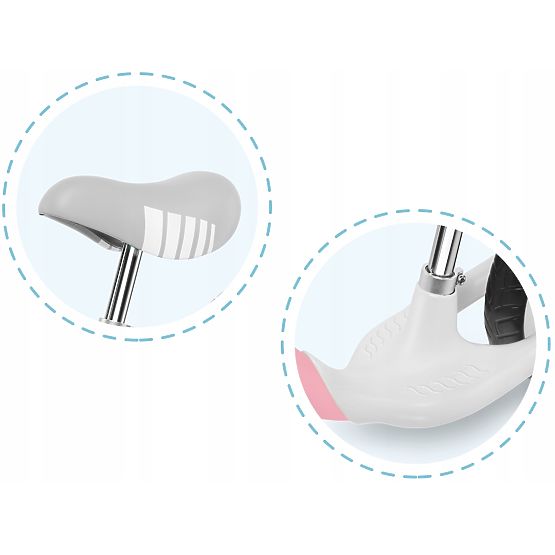 Gyermek kidobó Arie kézifékkel - rózsaszín-szürke