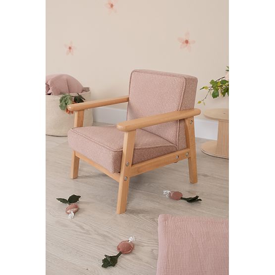 Gyerek retro rózsaszín fotel Sakura