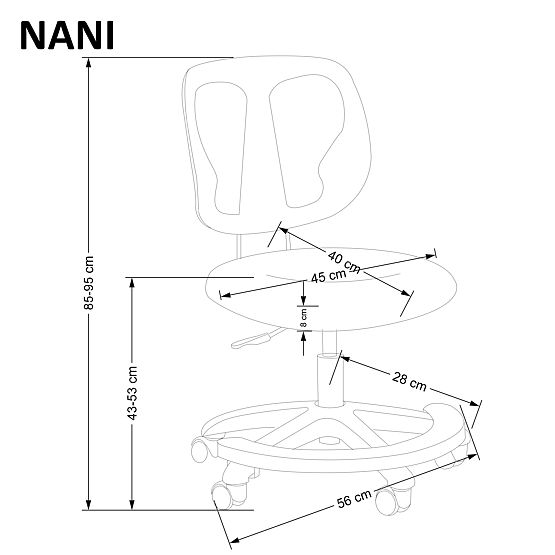 Gyerek szék NANI - szürke