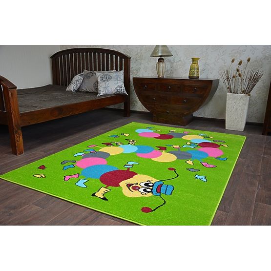 Gyerek szőnyeg FUNKY TOP hernyó - zöld