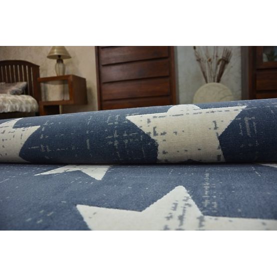 Gyerek szőnyeg kék - fehér csillagok 