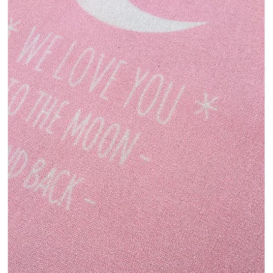 Gyerek szőnyeg LOVE YOU MOON - rózsaszín/fehér