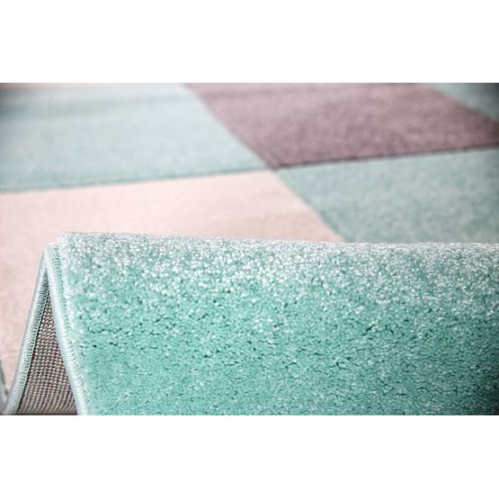 Gyerek szőnyeg - négyzetek - mentazöld