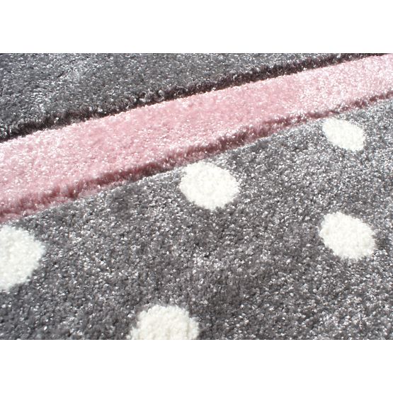 Gyerek szőnyeg Pöttyök - ezüst-szürke-rózsaszín
