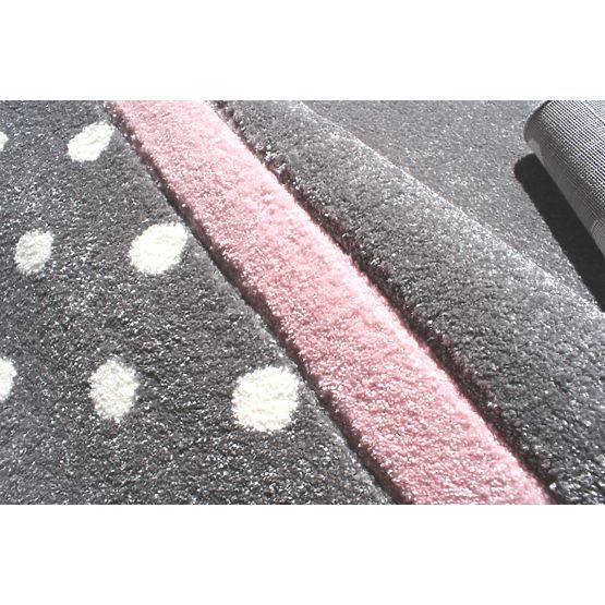 Gyerek szőnyeg Pöttyök - ezüst-szürke-rózsaszín