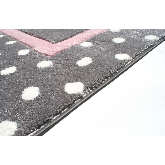 Gyerek szőnyeg Pöttyök - ezüst-szürke-rózsaszín