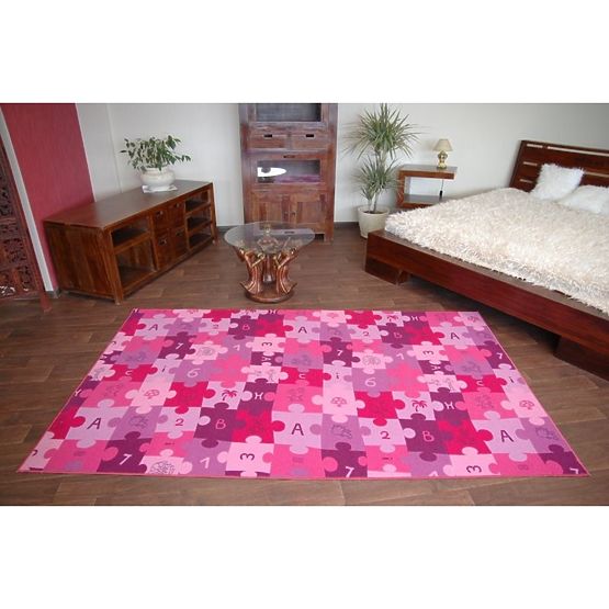 Gyerek szőnyeg Puzzle - lila