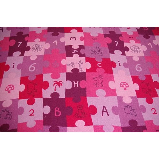 Gyerek szőnyeg Puzzle - lila