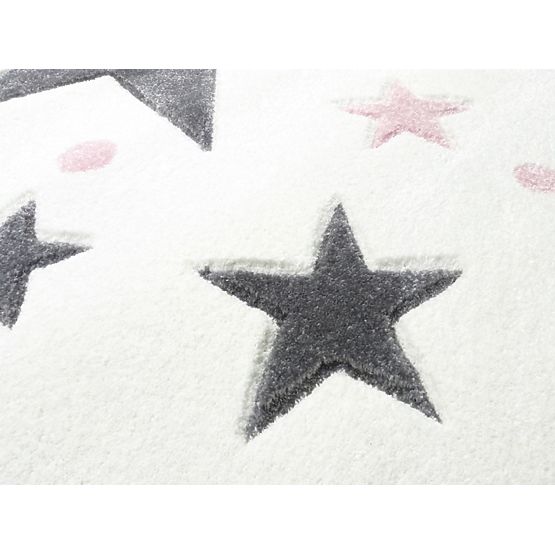 Gyerek szőnyeg STARS krémszínű - rózsaszín