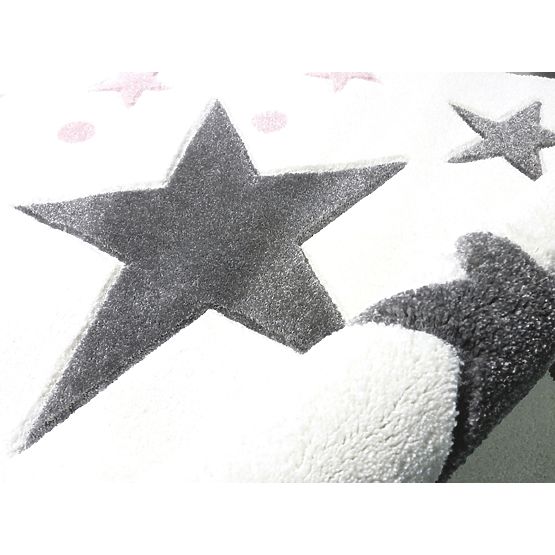 Gyerek szőnyeg STARS krémszínű - rózsaszín