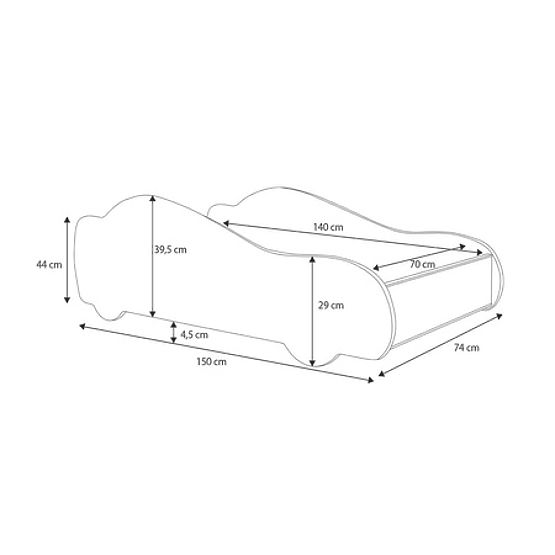 Gyerekágy autó Batcar fekete 140x70