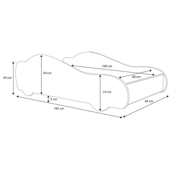 Gyerekágy autó Batcar fekete 160x80