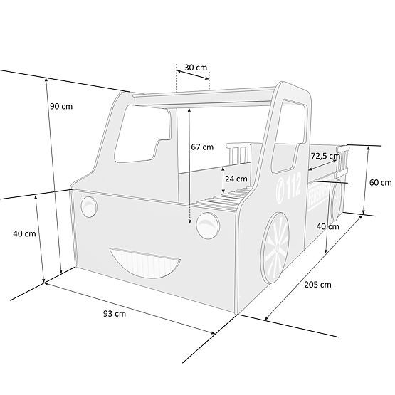 Gyerekágy - tűzoltó autó