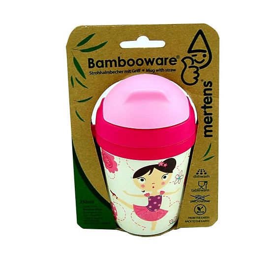 Gyermek bögre szívószállal - balerina