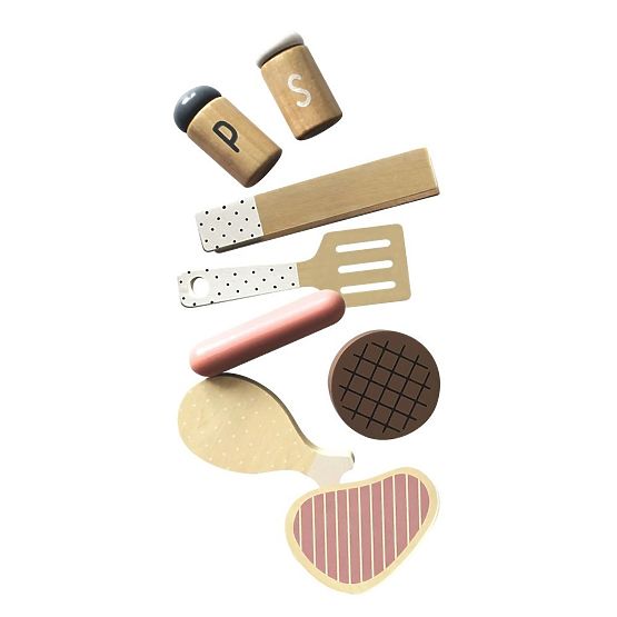 Gyermek fából készült grill kiegészítőkkel