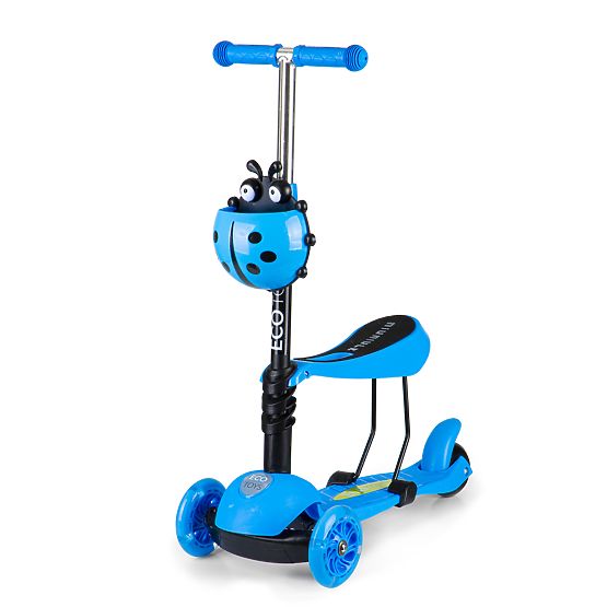 Gyermek robogó és kidobó katicabogár - kék