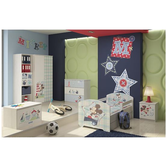 Gyermekek ágy  akadály - Mickey Mouse - lakberendezési tárgyak norvég fenyő