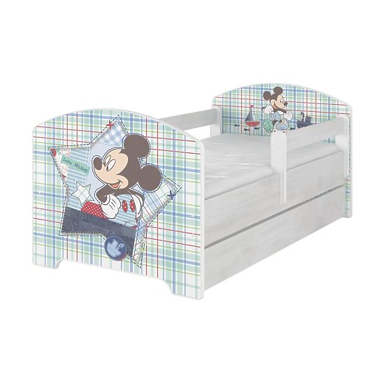 Gyermekek ágy  akadály - Mickey Mouse - lakberendezési tárgyak norvég fenyő