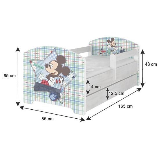 Gyermekek ágy  akadály - Minnie Mouse - szürke csípő