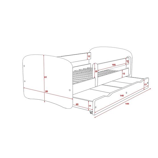 Gyermekek ágy  akadály - szuperhősök - fehér