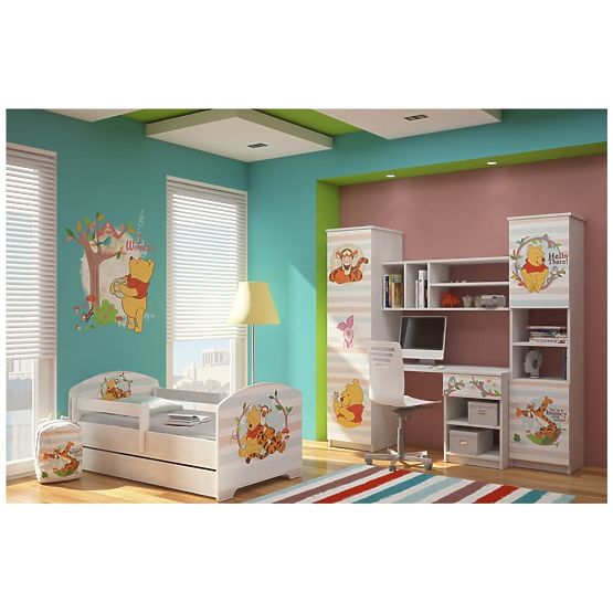 Gyermekek ágy  akadály - Teddi maci Micimackó és tigris - lakberendezési tárgyak norvég fenyő