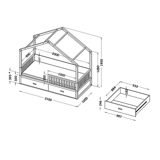 Viktor házikóágy - 200x90 cm