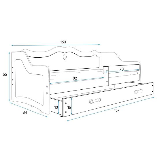 Gyermekek ágy Julie  hátán - fehér