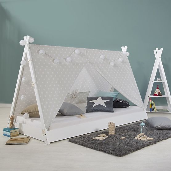 Teepee gyermekágy 200x90 cm - fehér