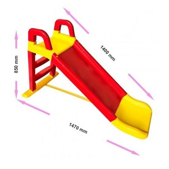 Gyermek csúszda Happy 140 cm - piros-sárga