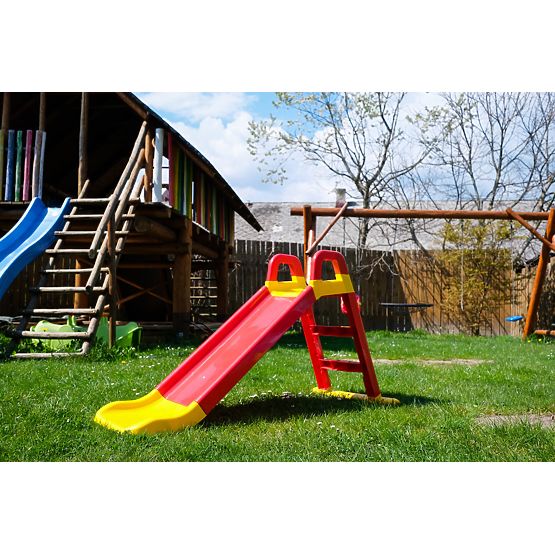 Gyermek csúszda Happy 140 cm - piros-sárga