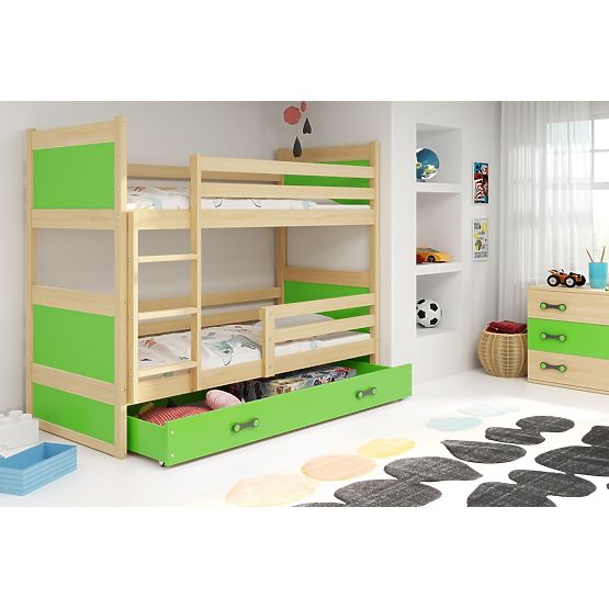 Gyermekek emelet ágy Rocky - természetes-green
