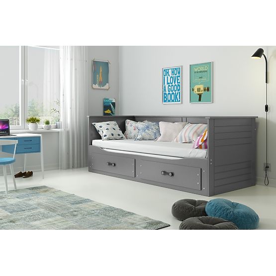 Gyermekek összecsukható ágy HERMES  hátán - szürke